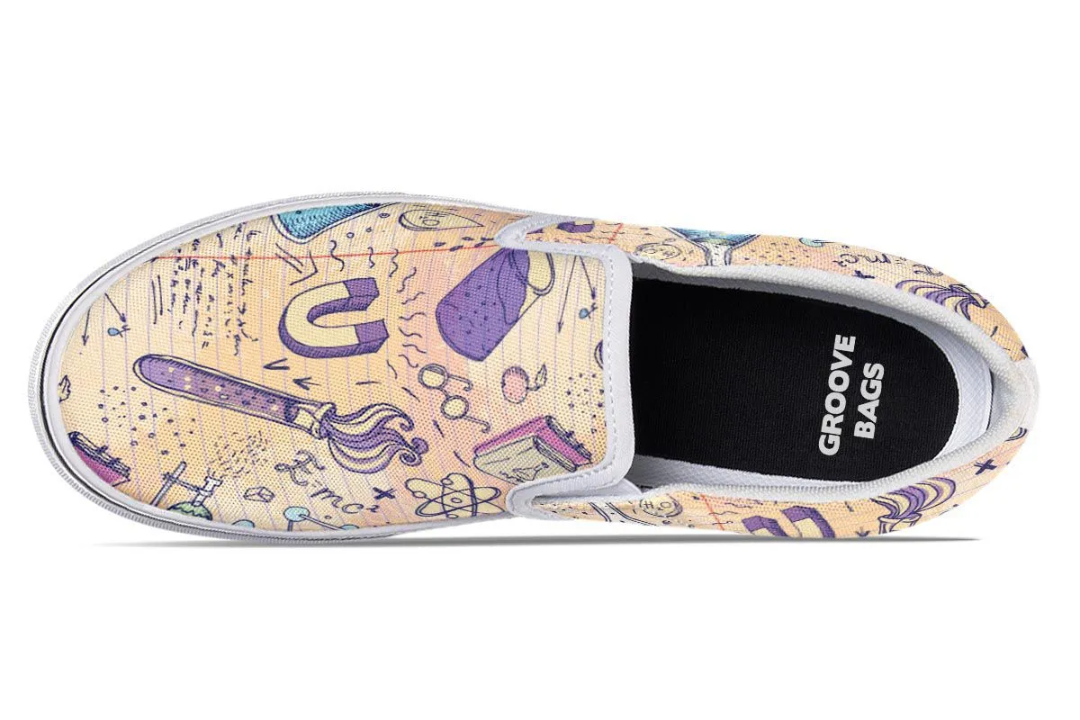 Science Lover Pattern Slip-On Shoes