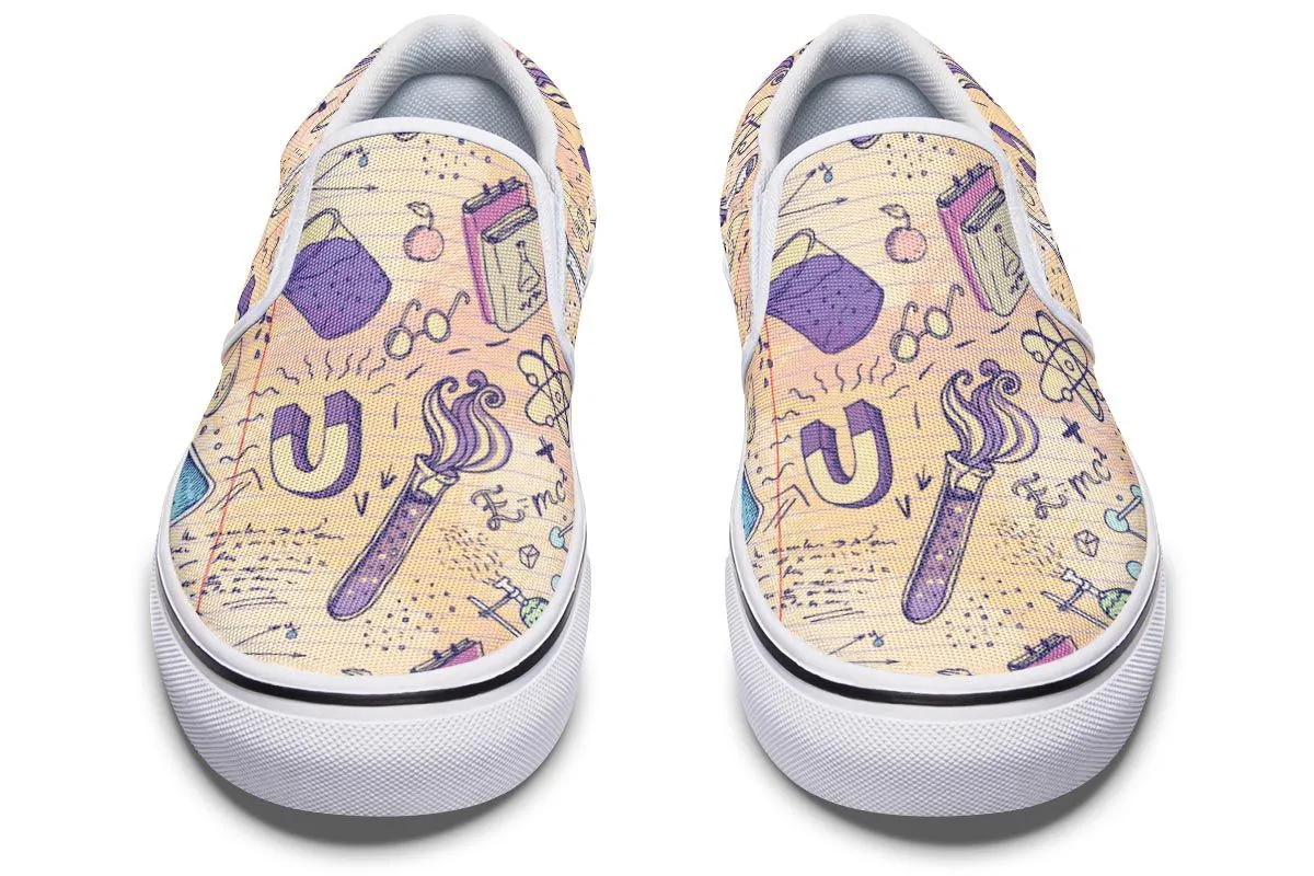Science Lover Pattern Slip-On Shoes
