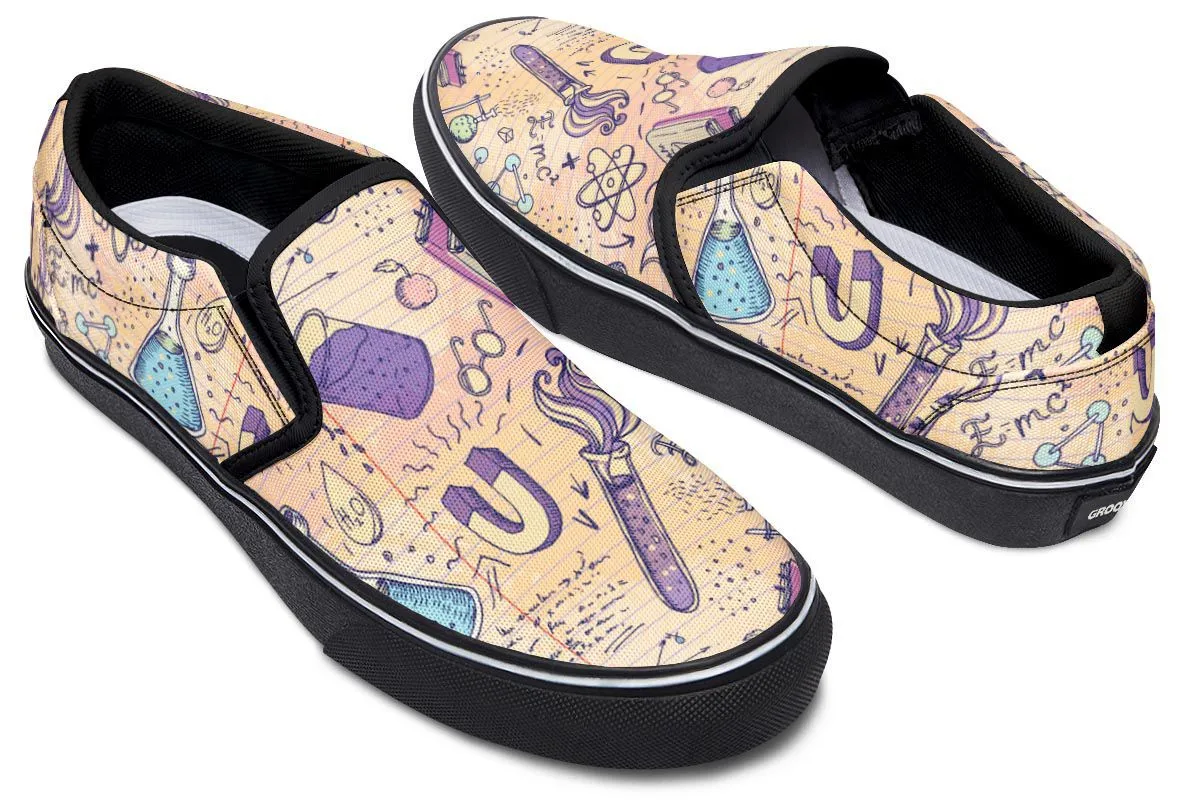 Science Lover Pattern Slip-On Shoes