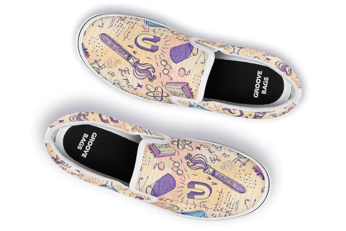 Science Lover Pattern Slip-On Shoes