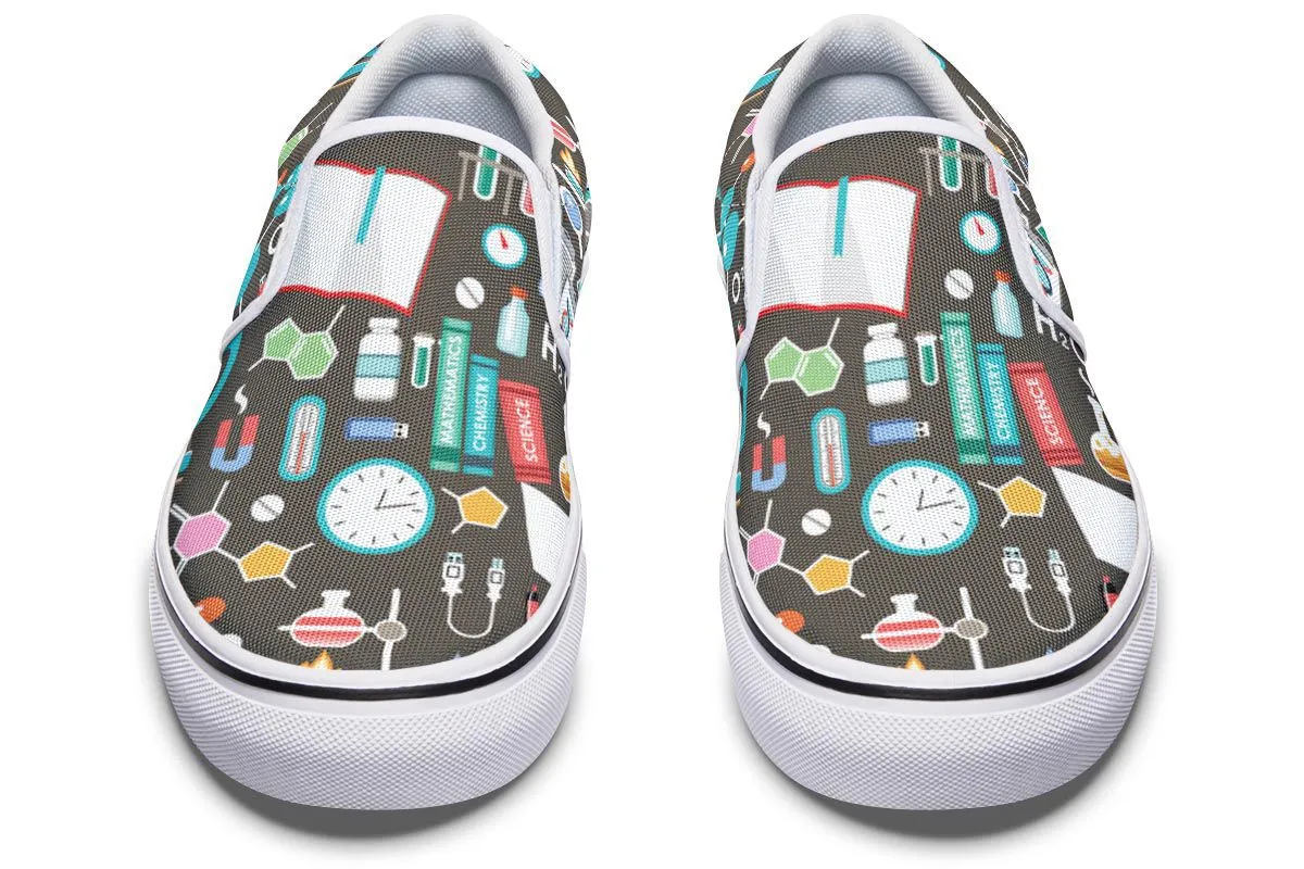 Science Pattern Slip-On Shoes