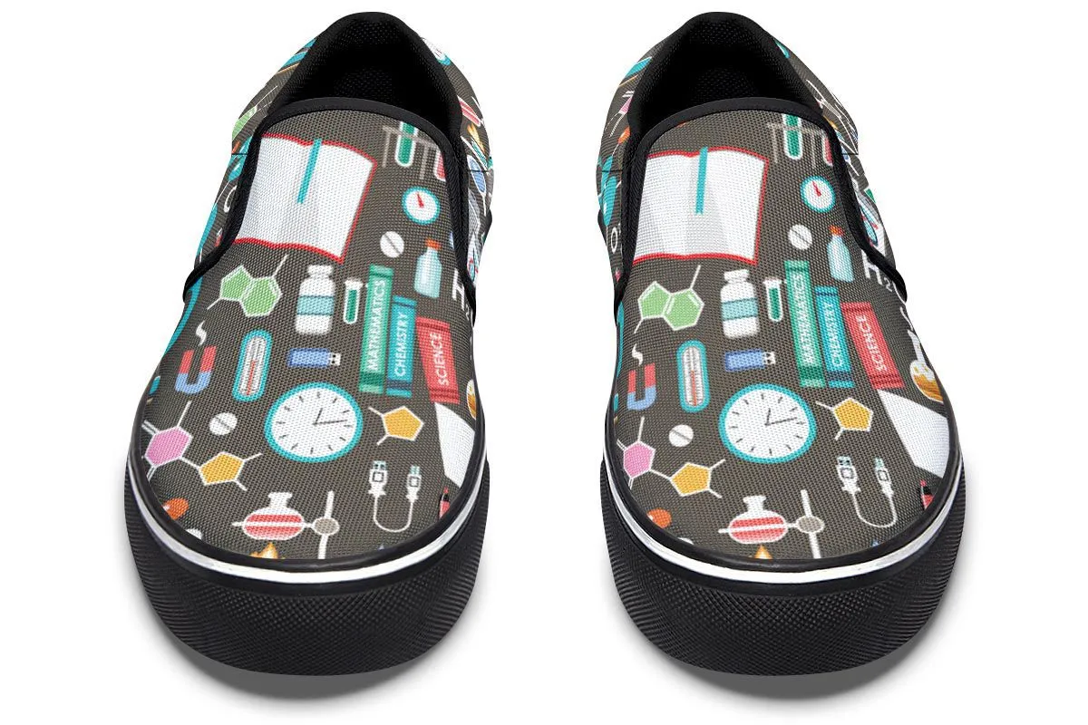 Science Pattern Slip-On Shoes