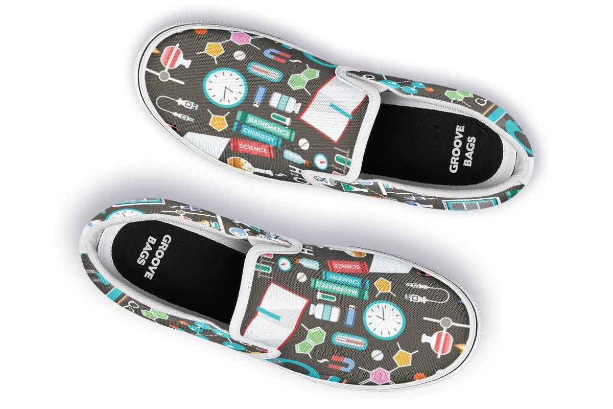 Science Pattern Slip-On Shoes