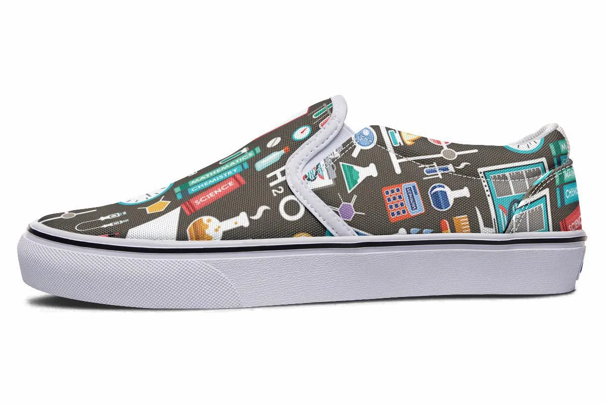 Science Pattern Slip-On Shoes