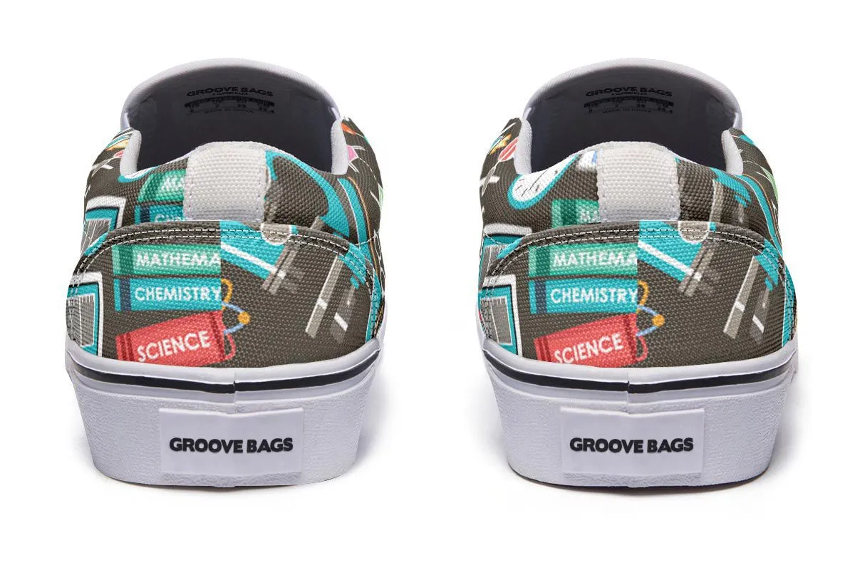 Science Pattern Slip-On Shoes