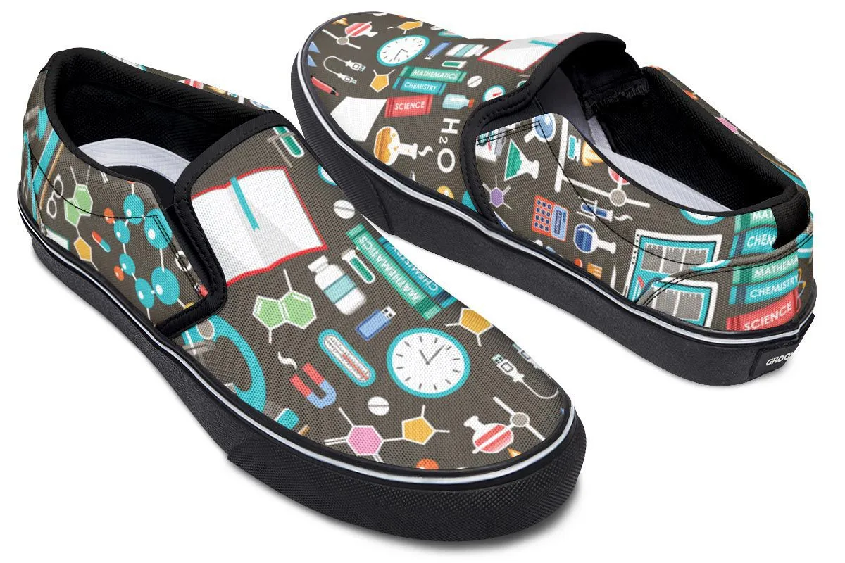 Science Pattern Slip-On Shoes