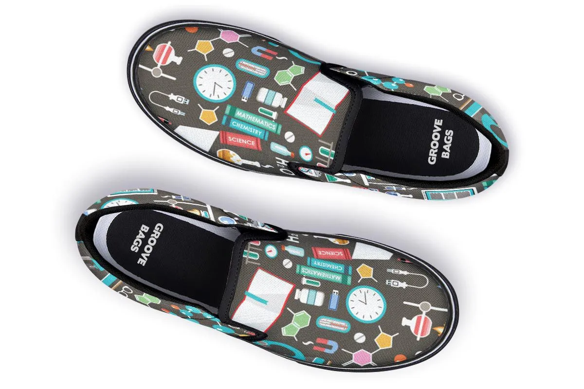 Science Pattern Slip-On Shoes