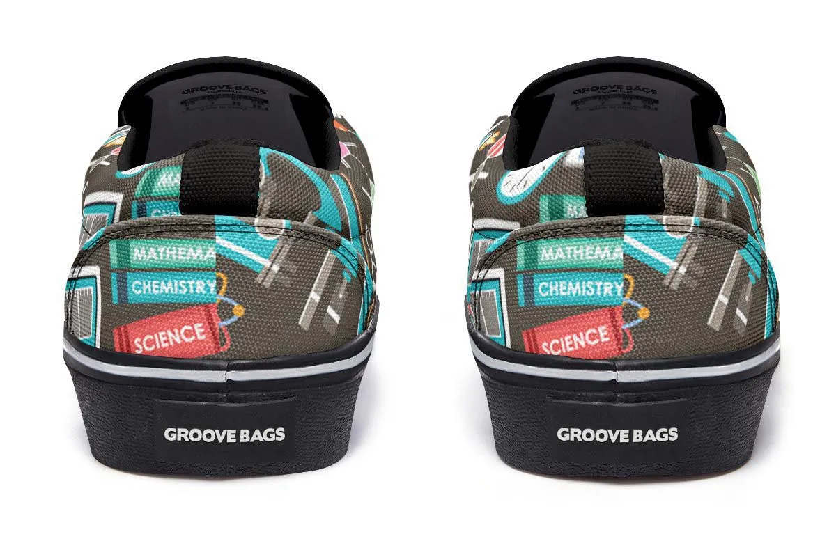 Science Pattern Slip-On Shoes