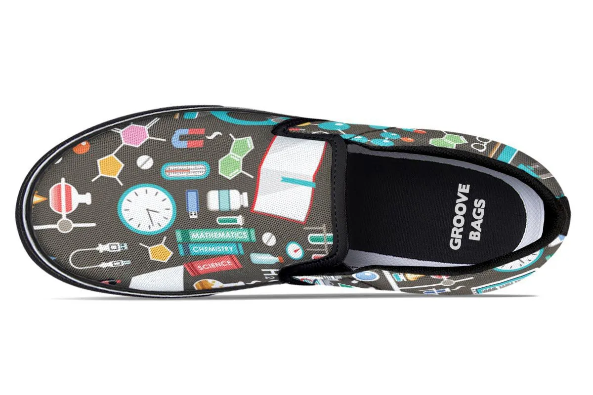 Science Pattern Slip-On Shoes