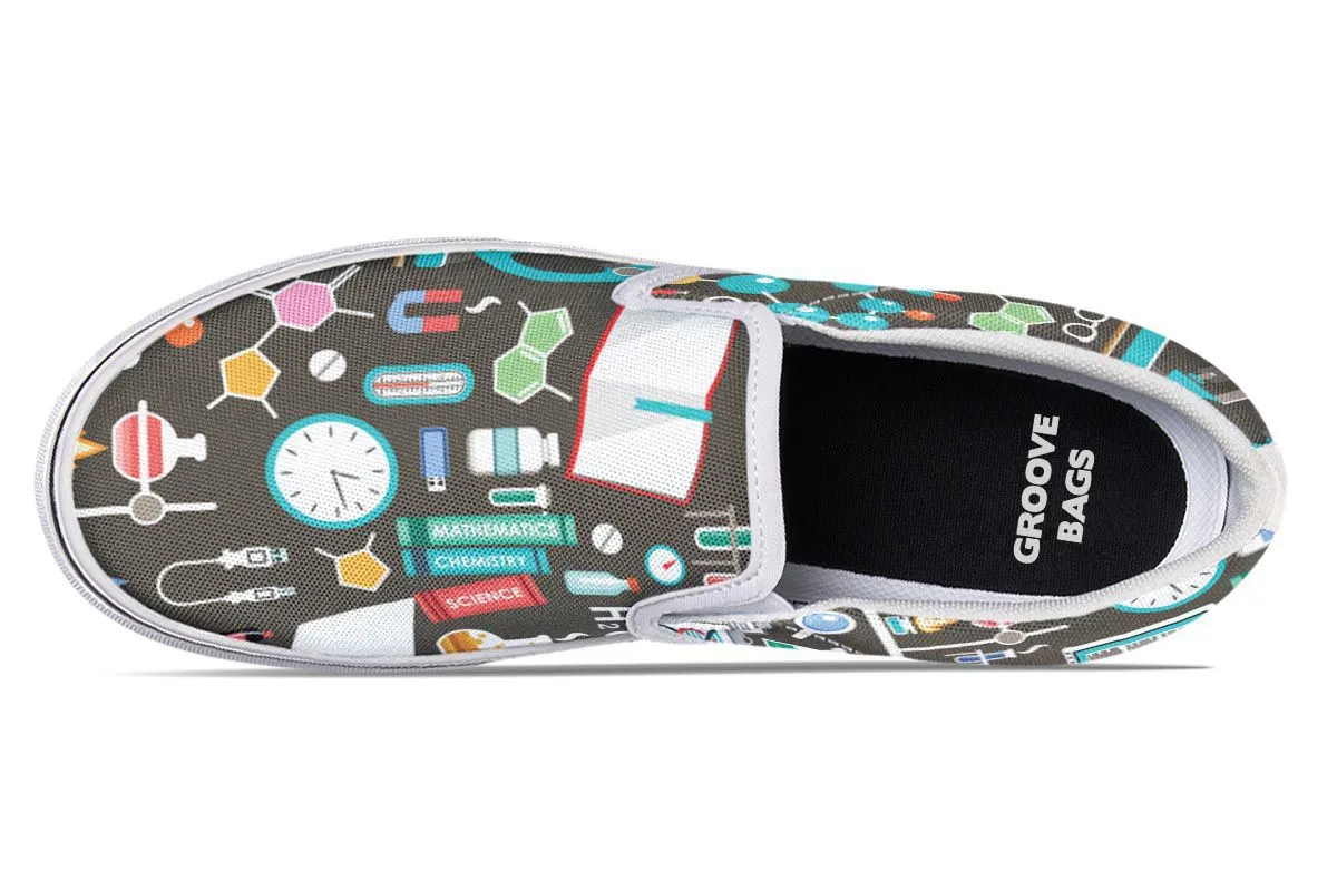 Science Pattern Slip-On Shoes