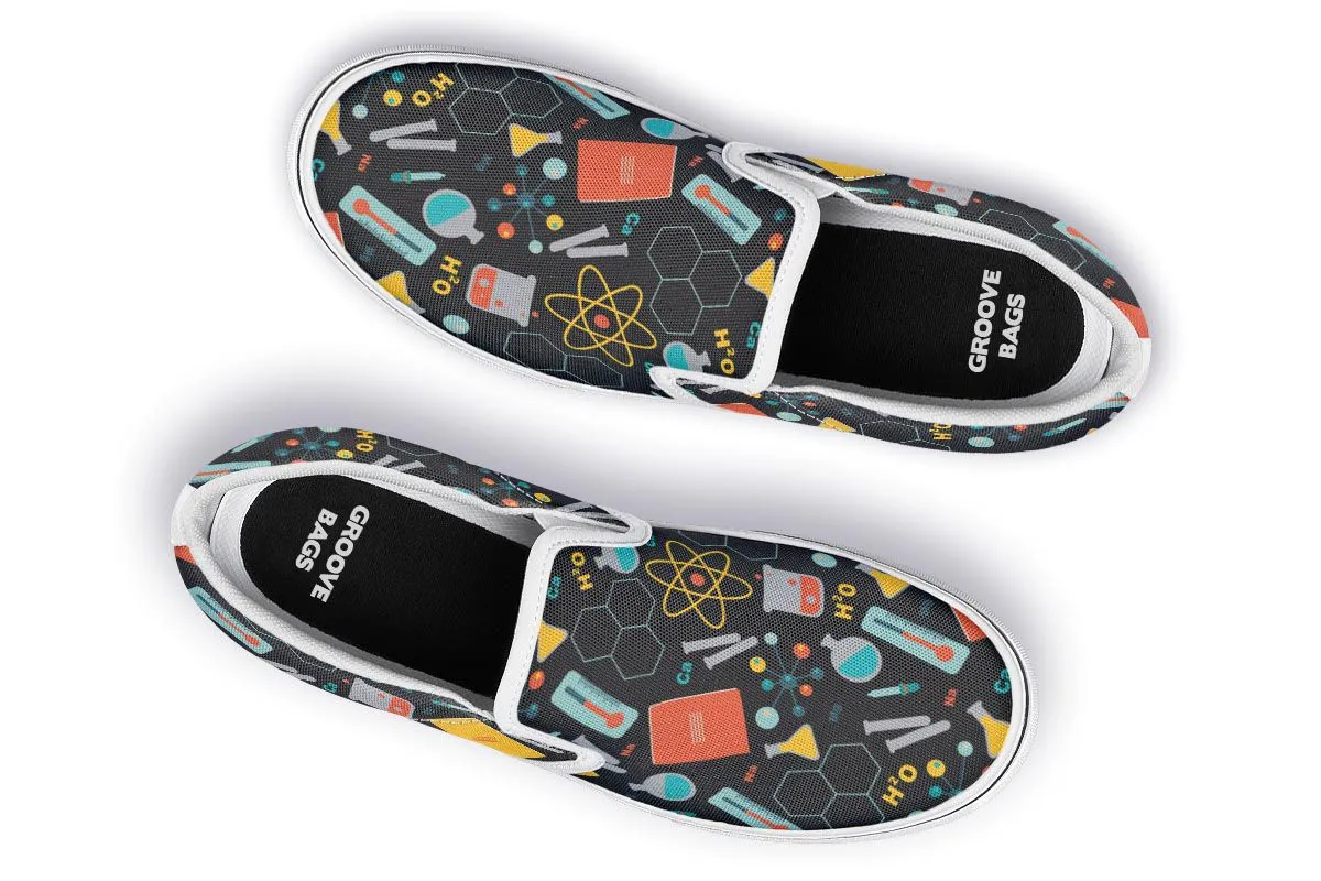 Scientist Pattern Slip-On Shoes