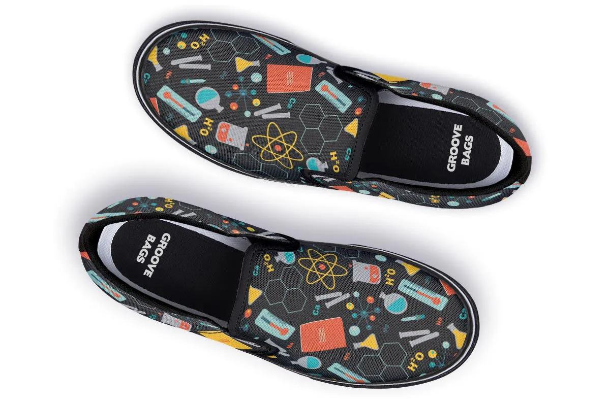 Scientist Pattern Slip-On Shoes