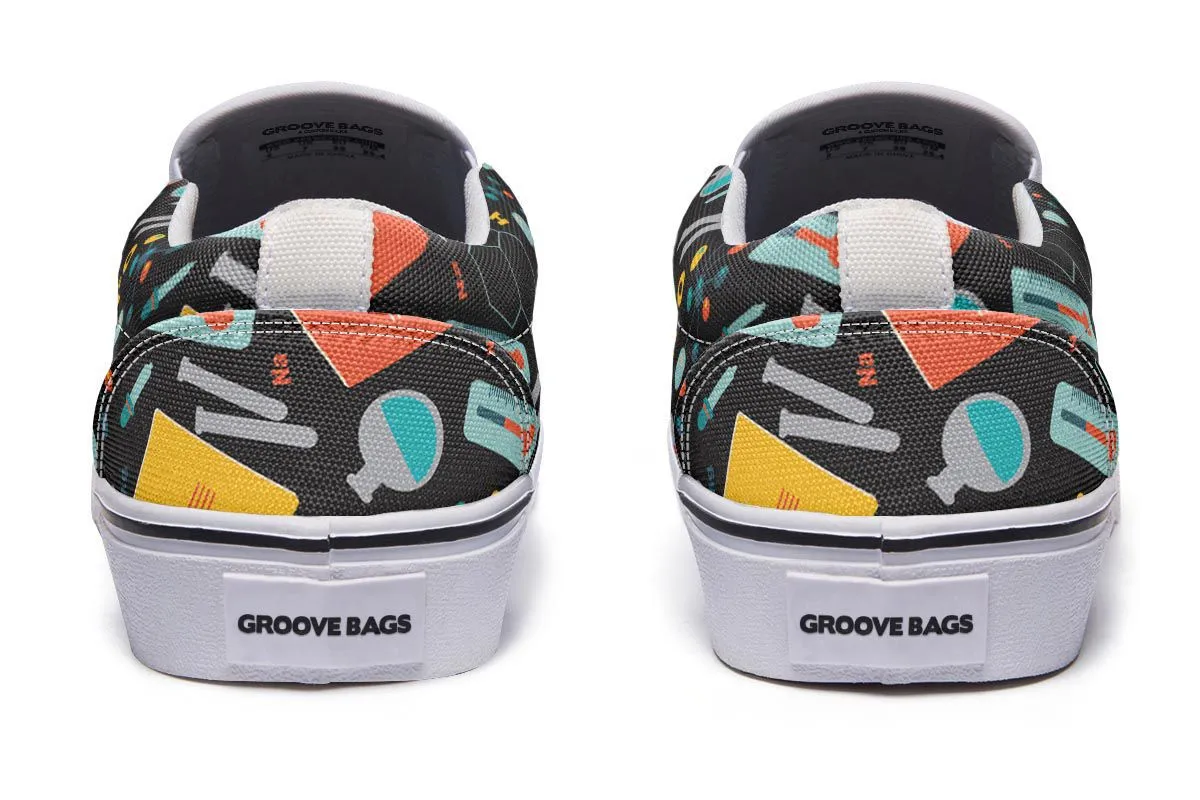 Scientist Pattern Slip-On Shoes