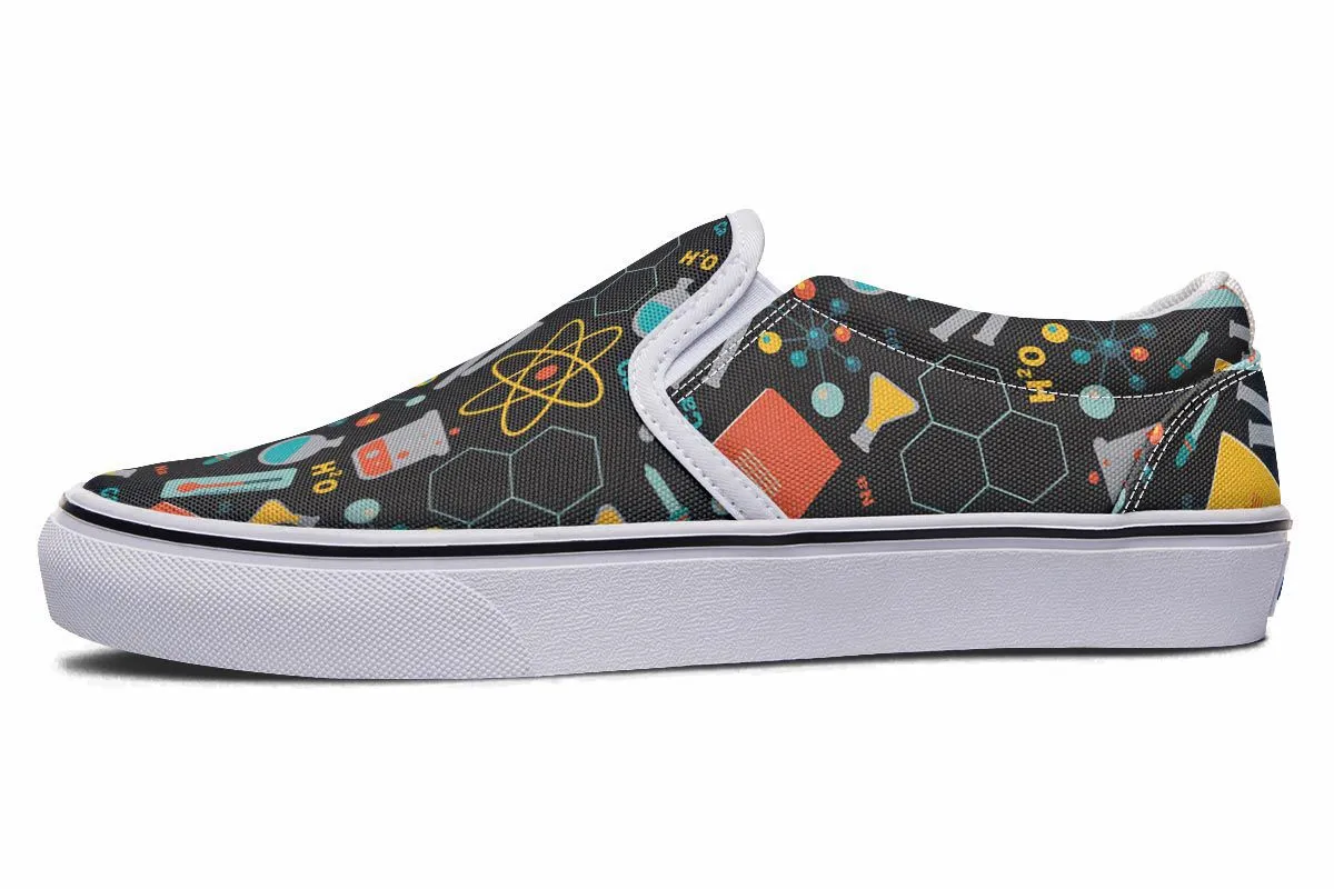 Scientist Pattern Slip-On Shoes