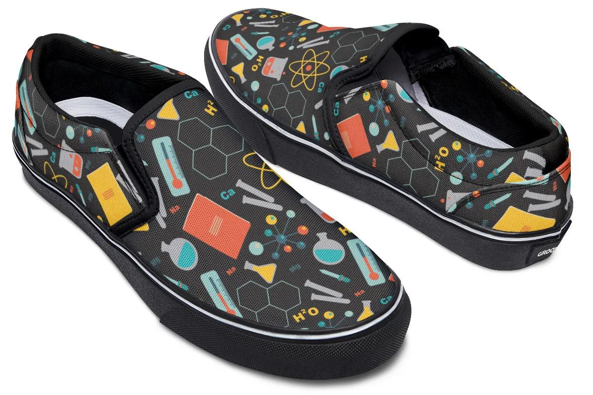 Scientist Pattern Slip-On Shoes