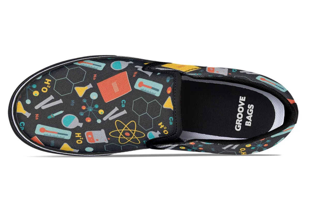 Scientist Pattern Slip-On Shoes
