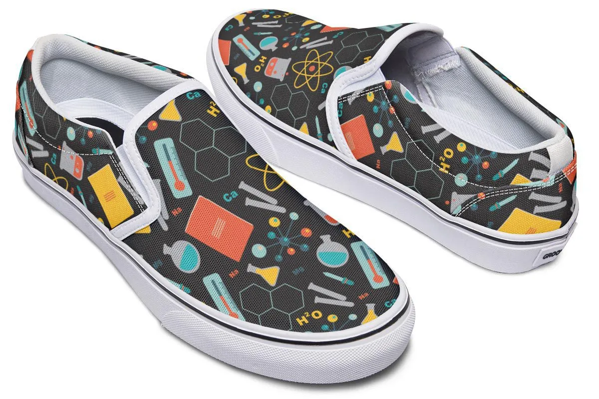 Scientist Pattern Slip-On Shoes