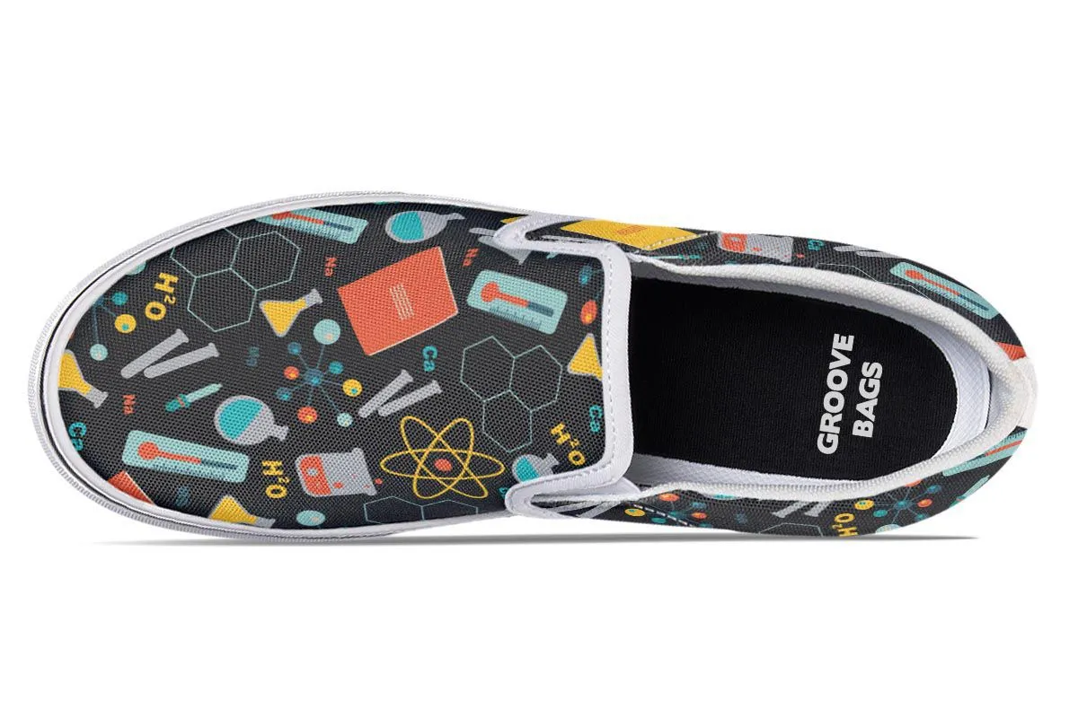 Scientist Pattern Slip-On Shoes