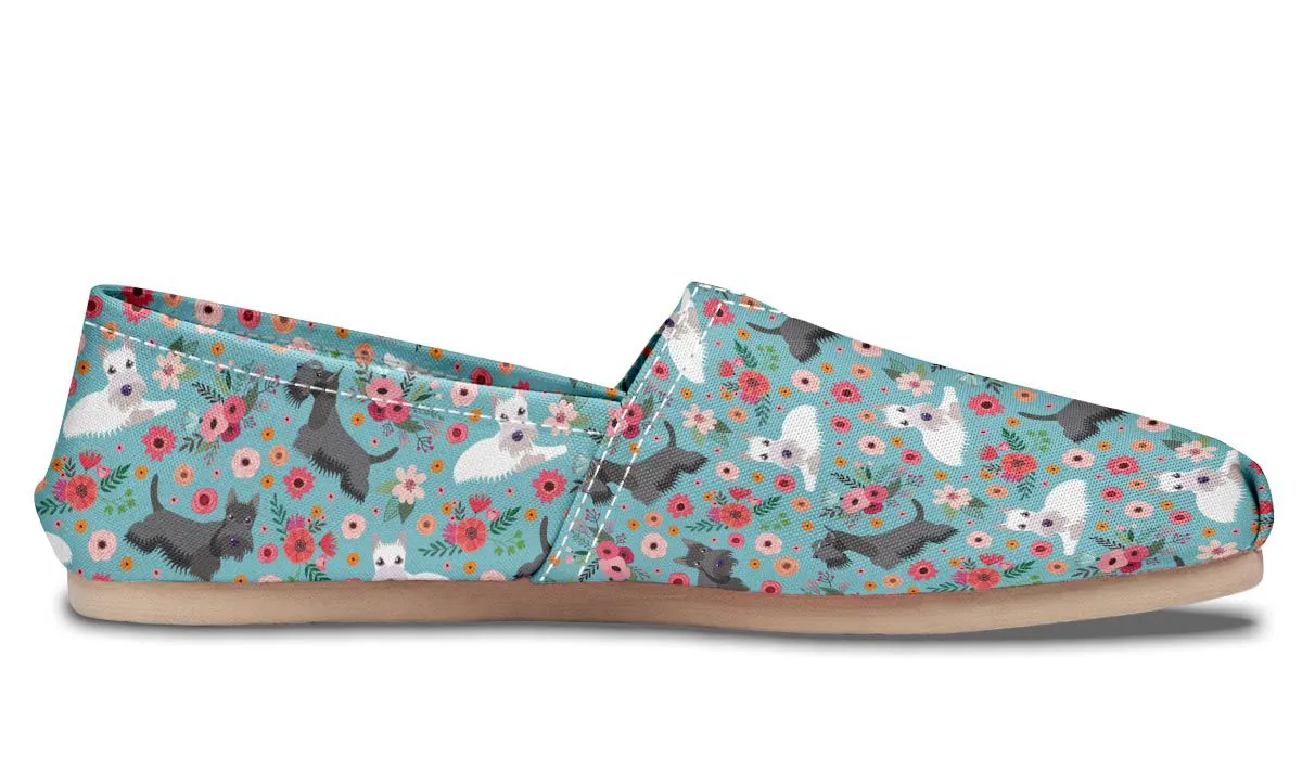 Scottish Terrier Flower Casual Shoes