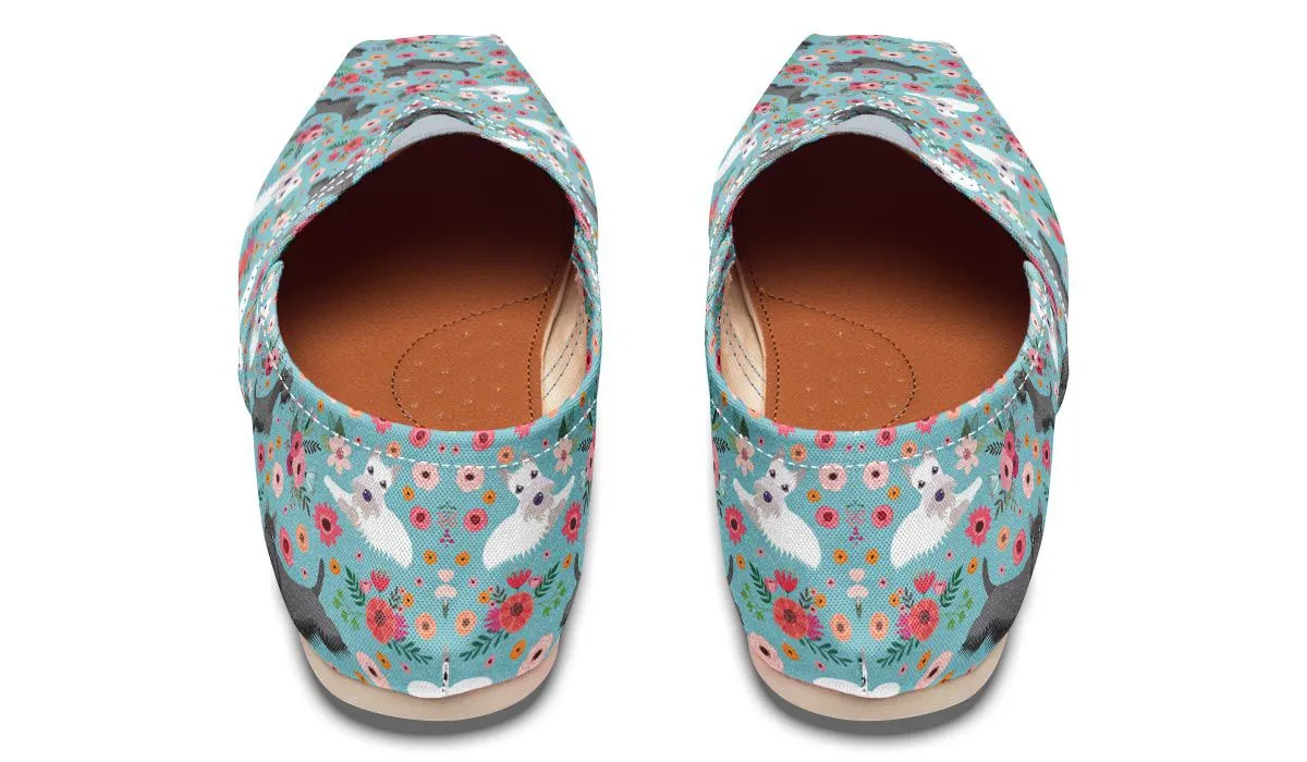 Scottish Terrier Flower Casual Shoes