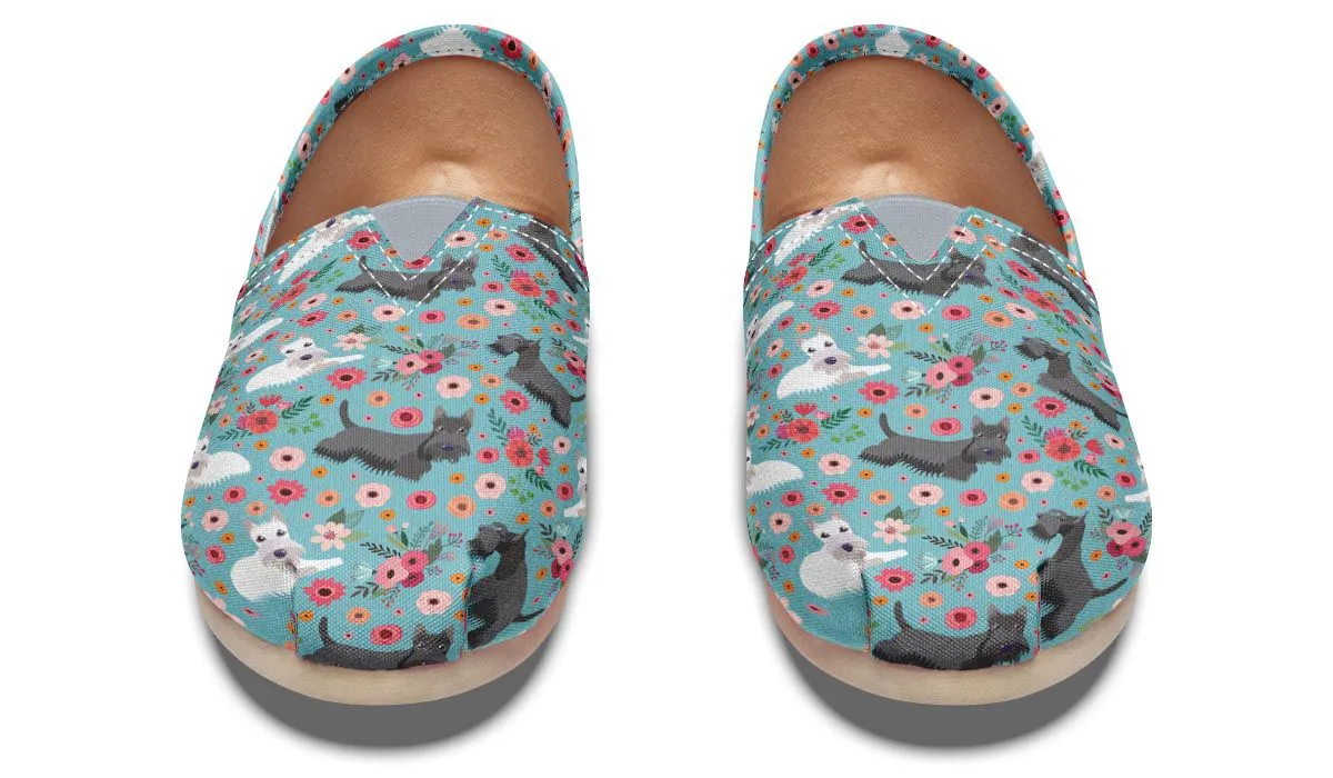 Scottish Terrier Flower Casual Shoes