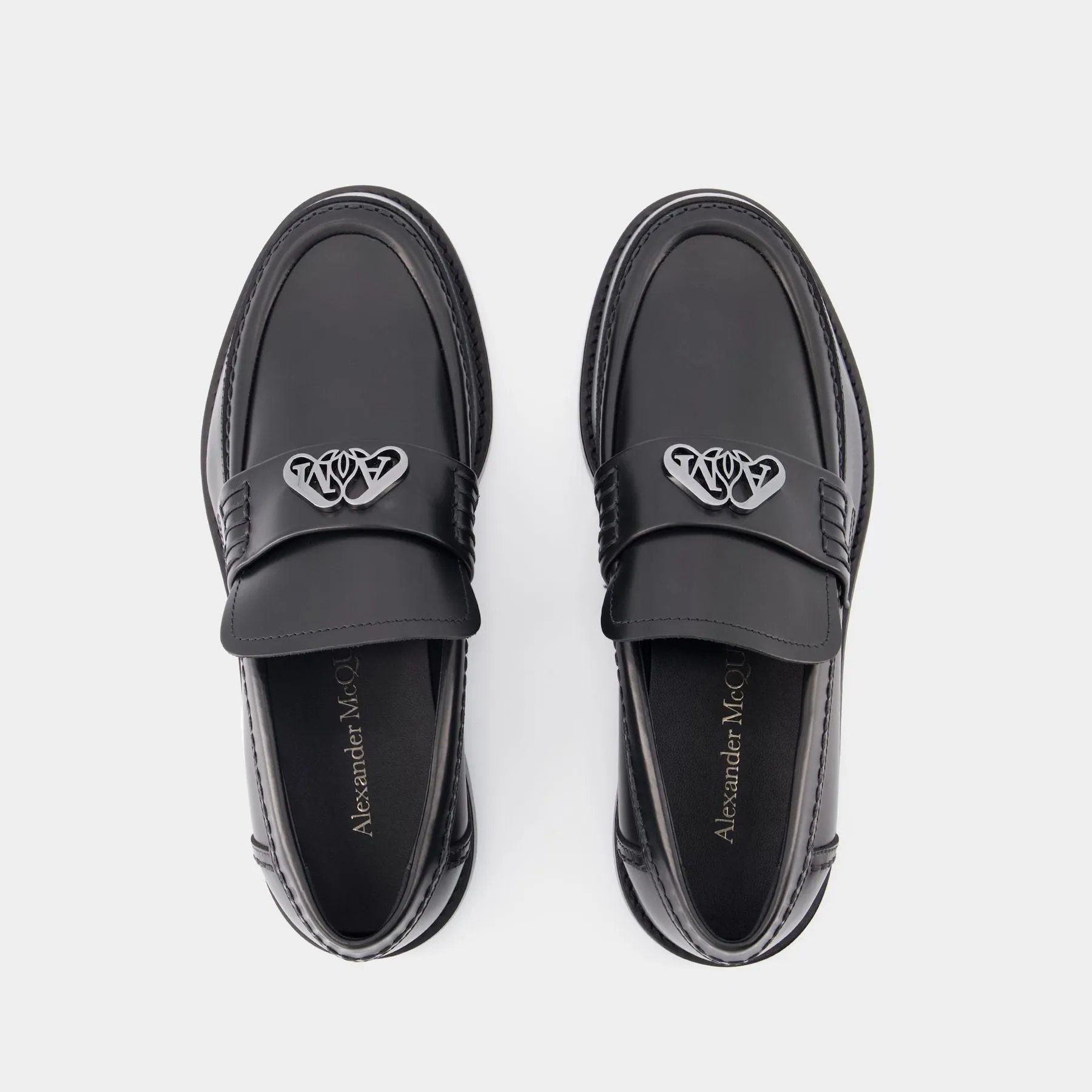 Seal Loafers - Alexander McQueen - Leather - Black/Argent