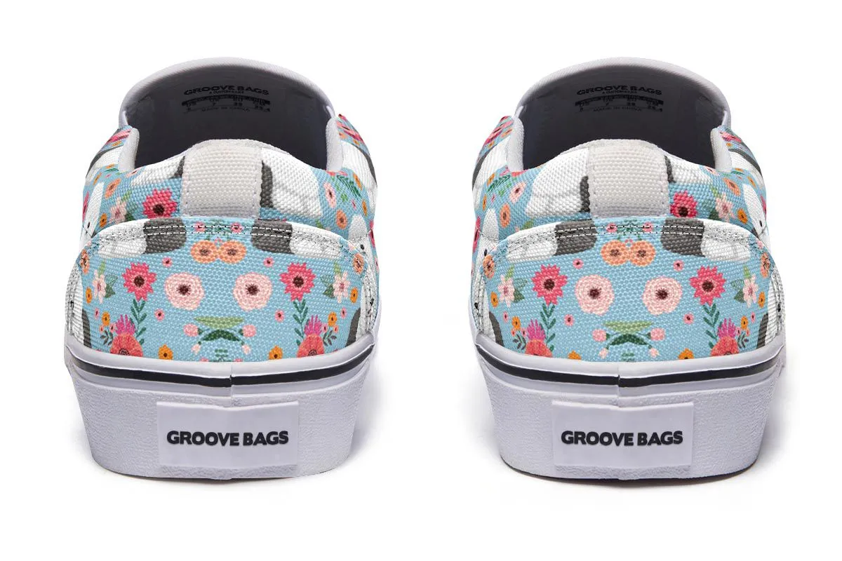 Sheep Dog Flower Slip-On Shoes