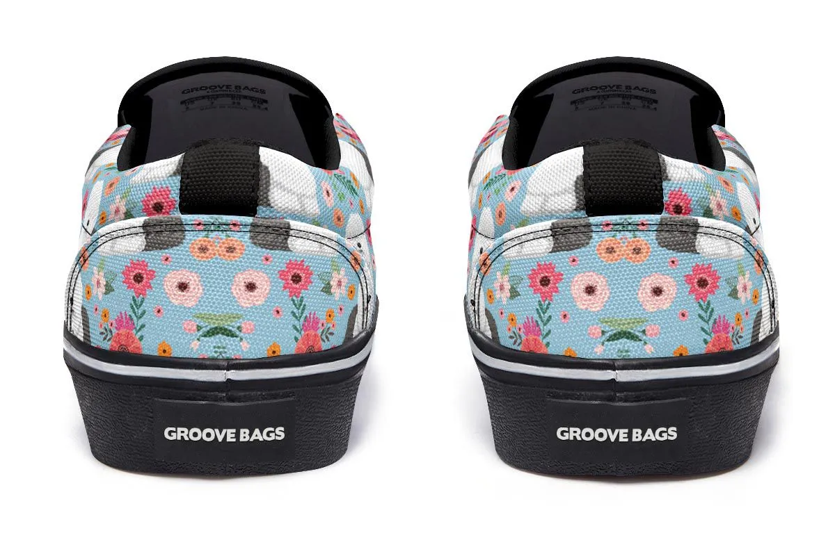 Sheep Dog Flower Slip-On Shoes