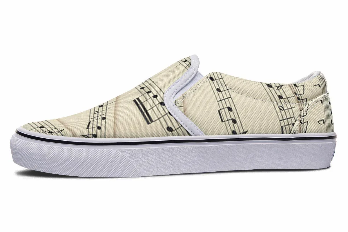 Sheet Music Slip-On Shoes