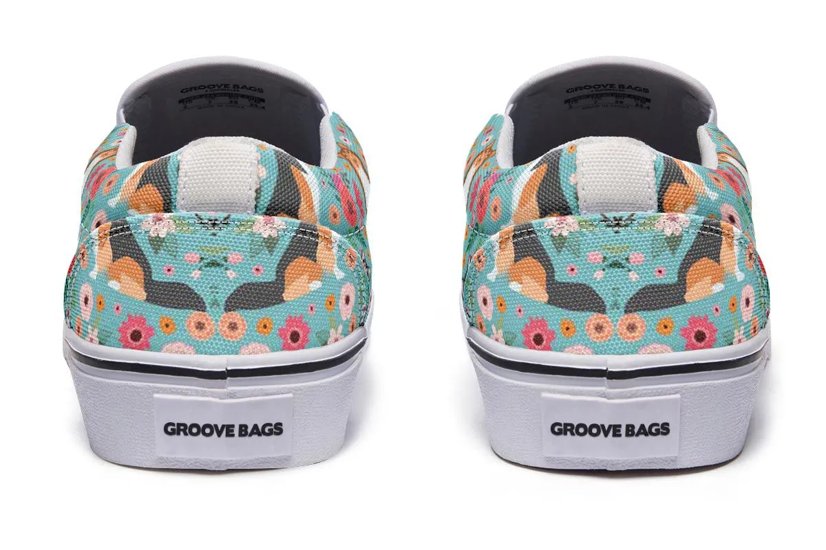 Sheltie Flower Slip-On Shoes