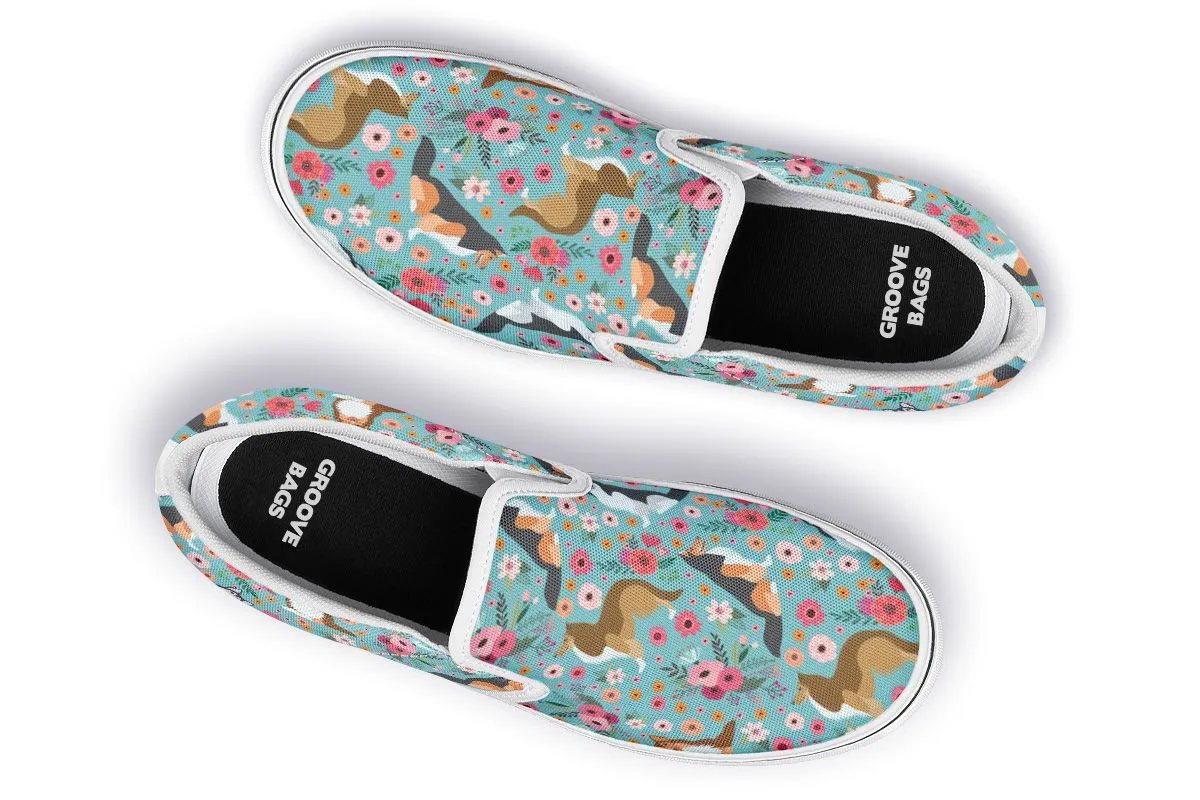 Sheltie Flower Slip-On Shoes