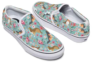 Sheltie Flower Slip-On Shoes