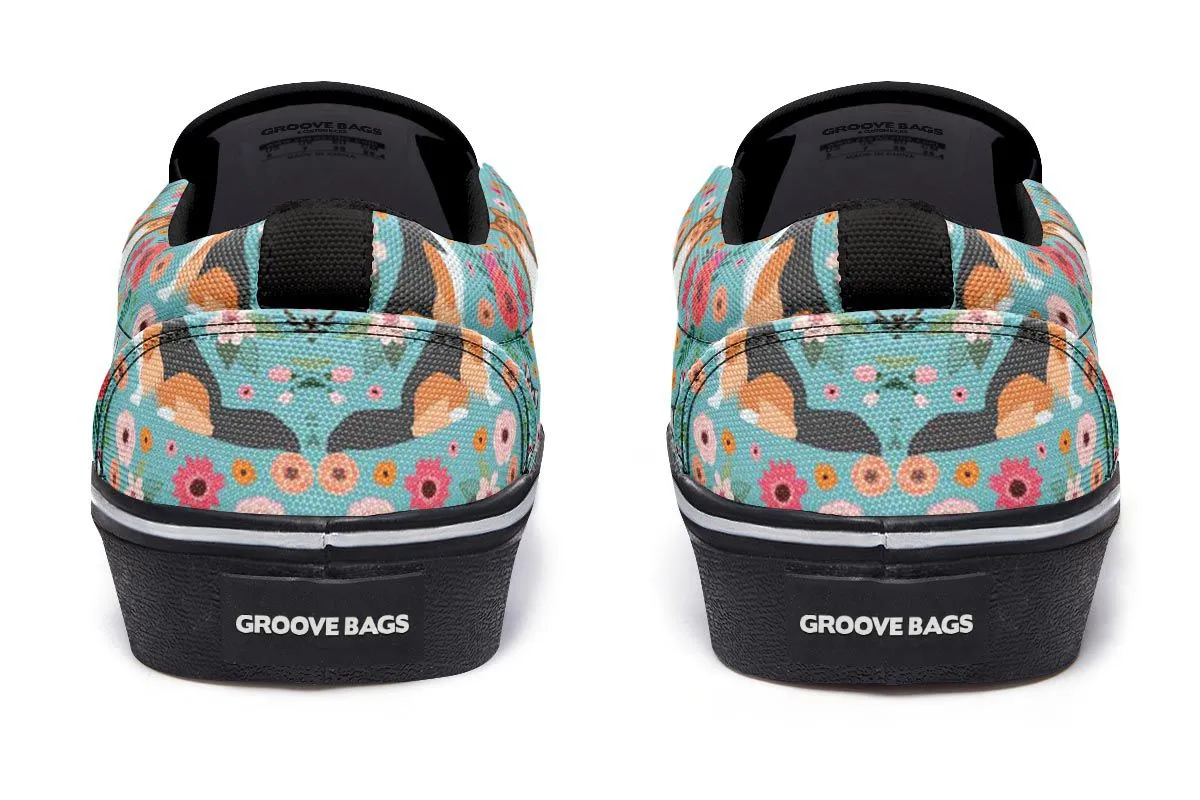 Sheltie Flower Slip-On Shoes