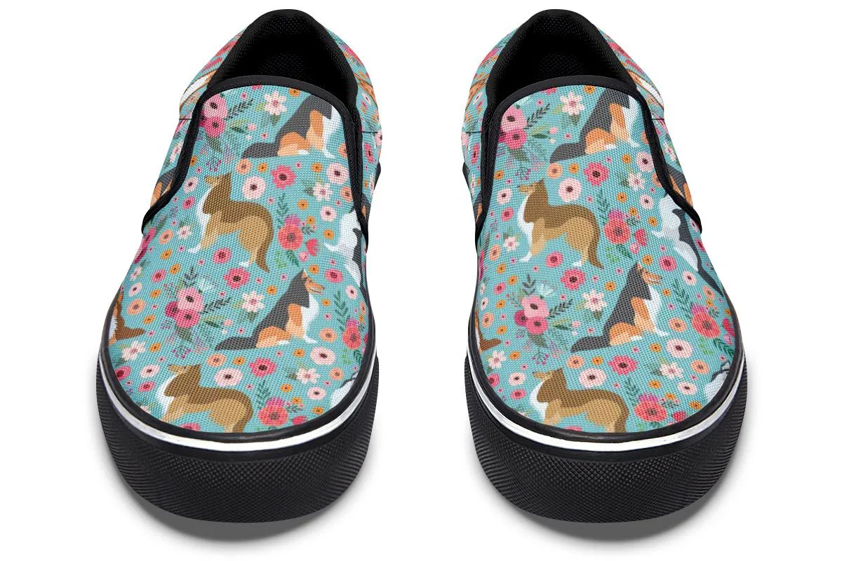 Sheltie Flower Slip-On Shoes