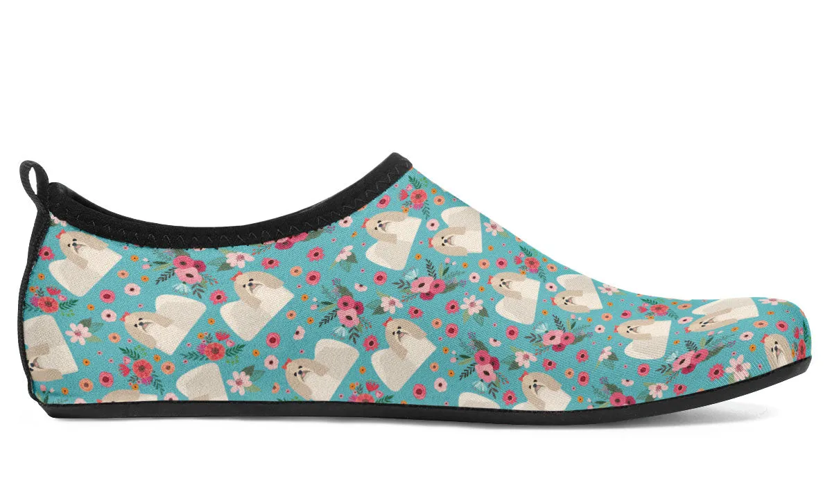 Shih Tzu Flower Aqua Barefoot Shoes