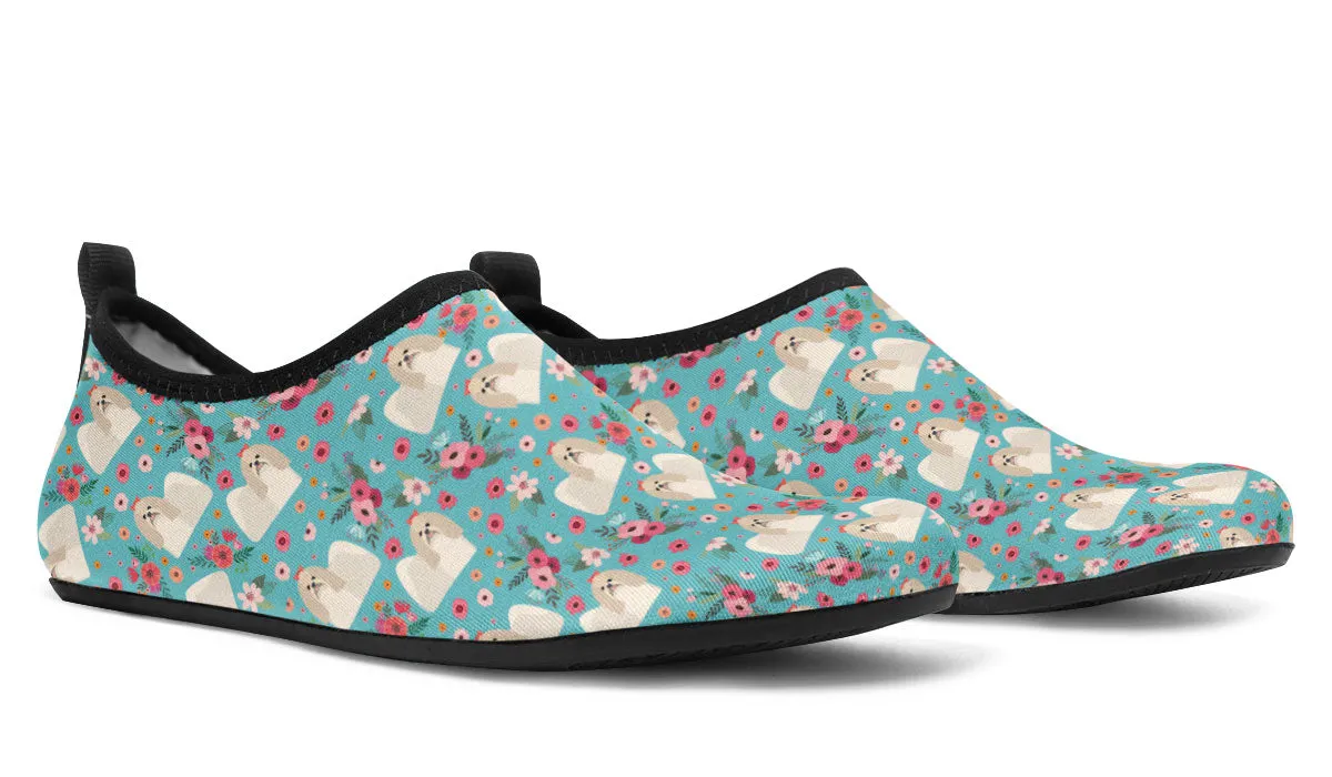 Shih Tzu Flower Aqua Barefoot Shoes
