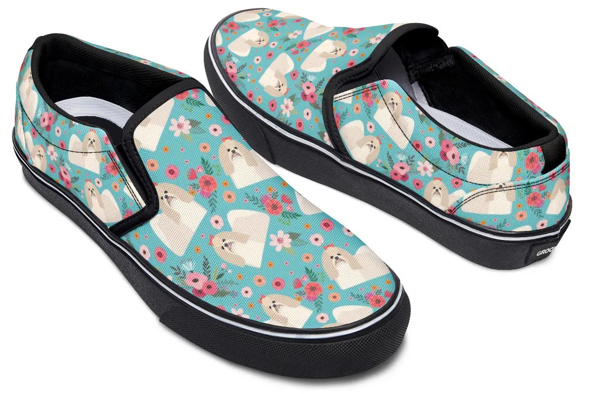 Shih Tzu Flower Slip-On Shoes