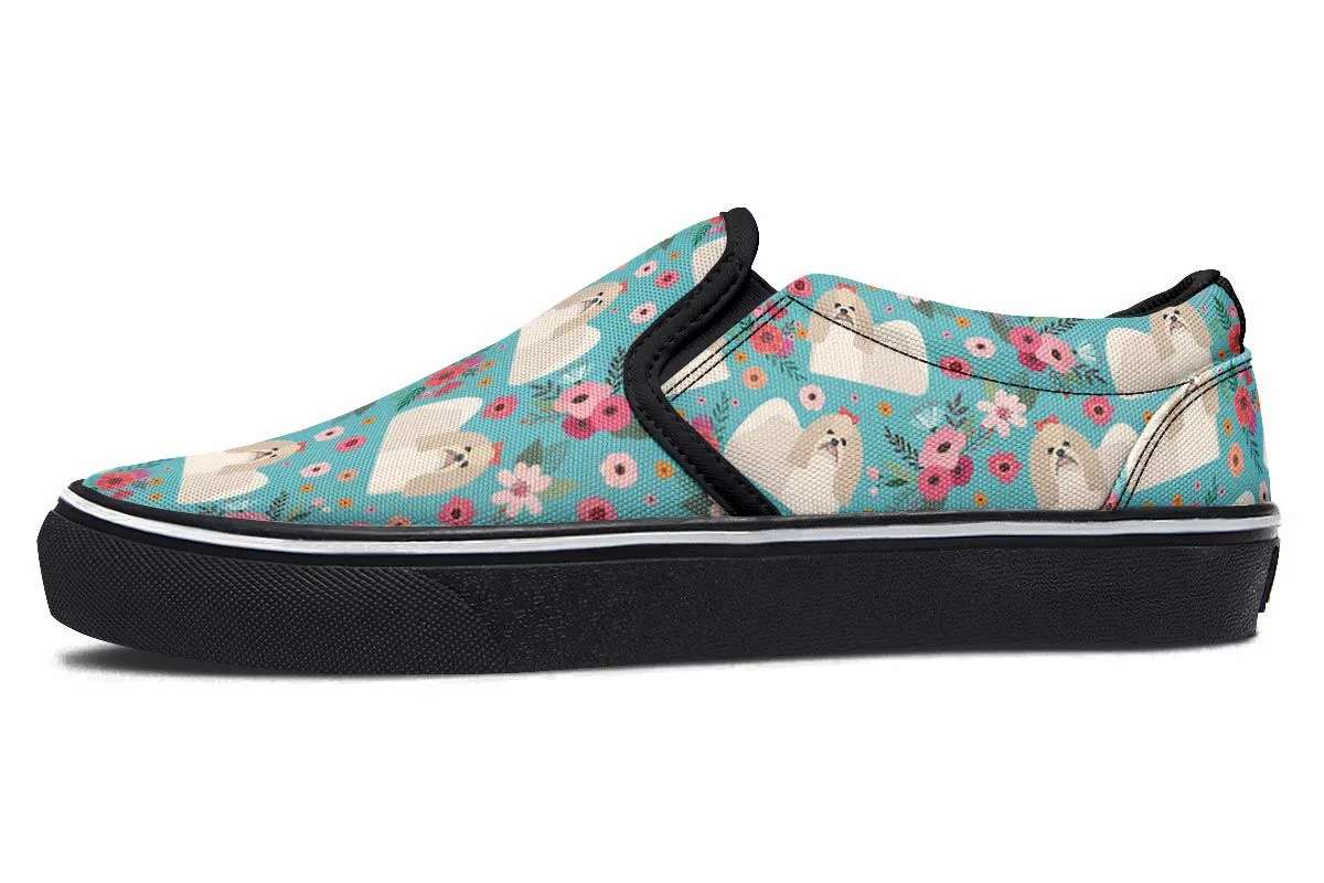 Shih Tzu Flower Slip-On Shoes