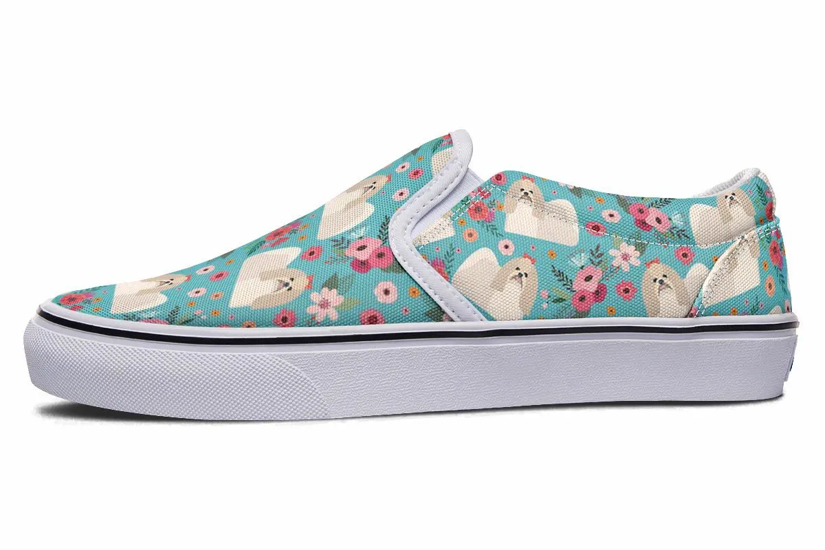 Shih Tzu Flower Slip-On Shoes