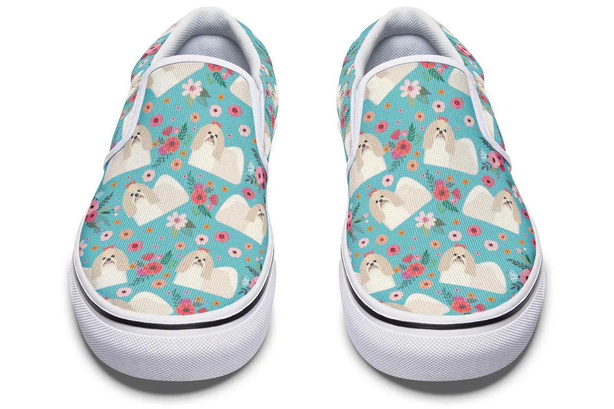 Shih Tzu Flower Slip-On Shoes