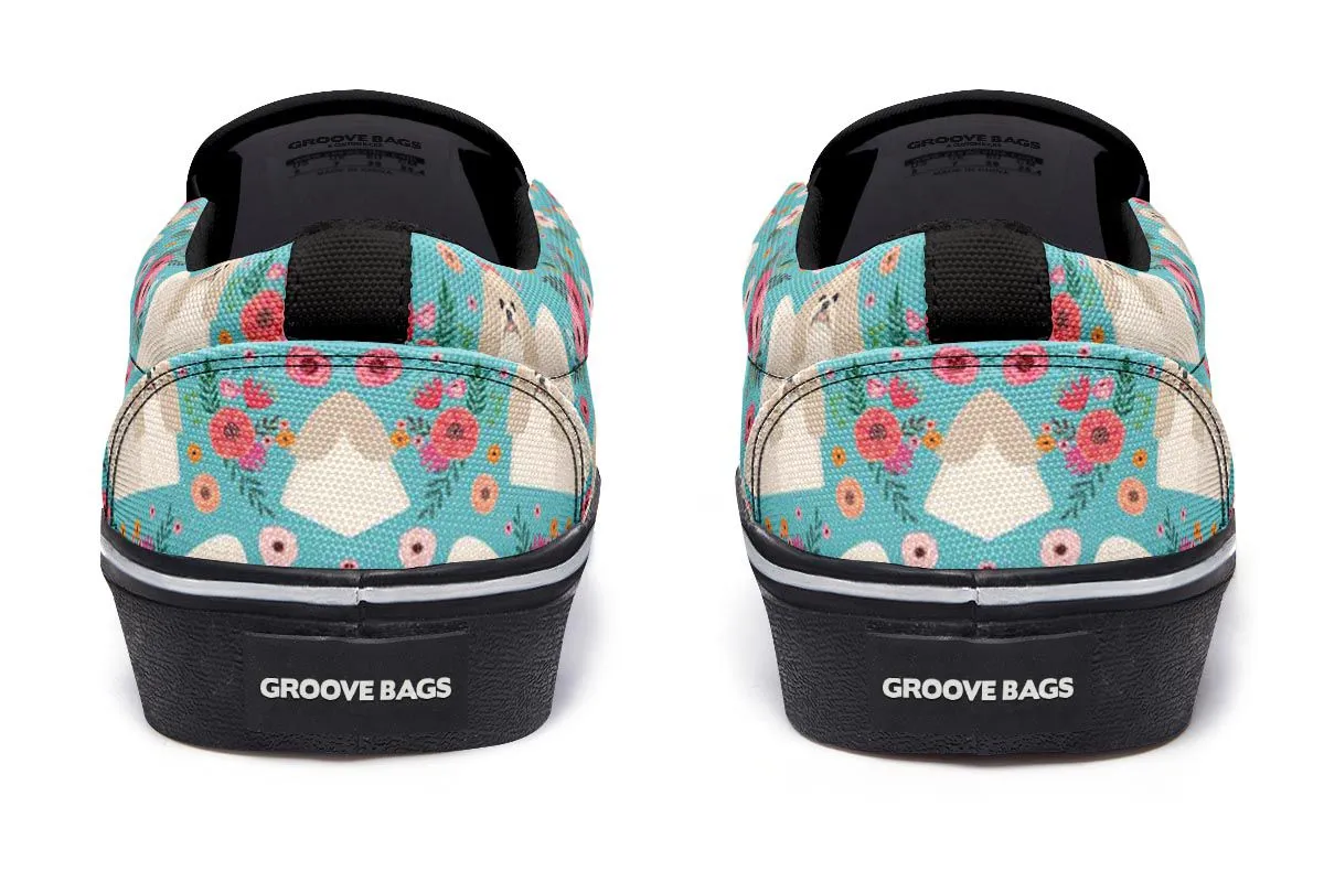 Shih Tzu Flower Slip-On Shoes
