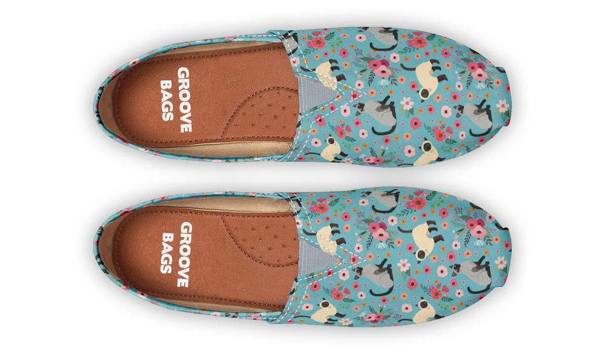 Siamese Cat Flower Casual Shoes