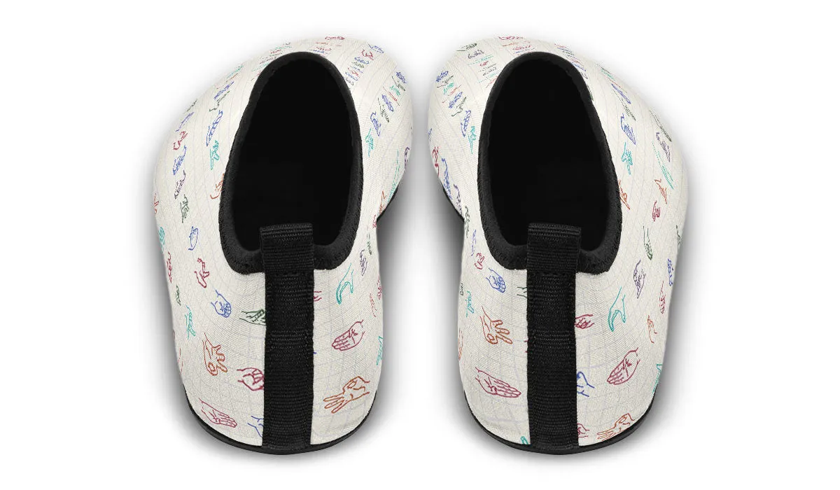 Sign Language Aqua Barefoot Shoes