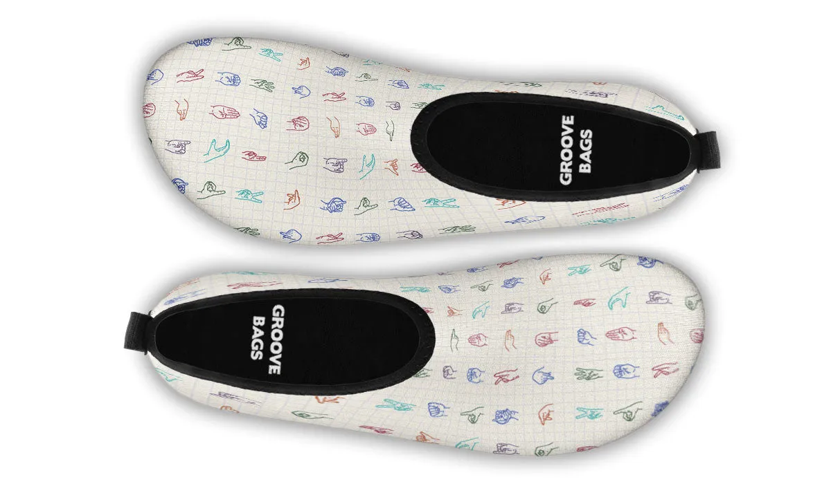 Sign Language Aqua Barefoot Shoes