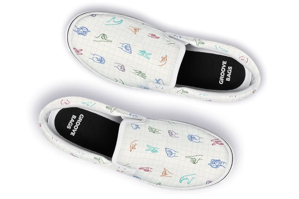 Sign Language Slip-On Shoes