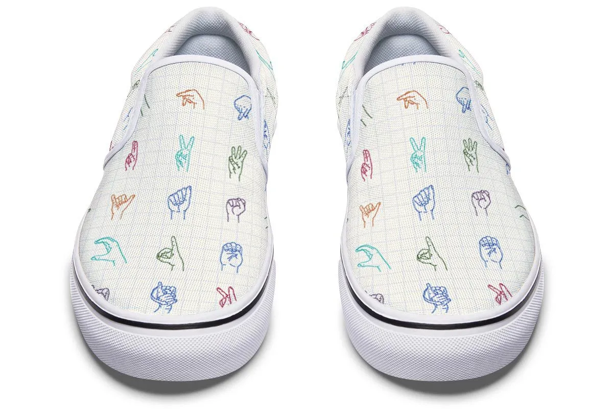 Sign Language Slip-On Shoes