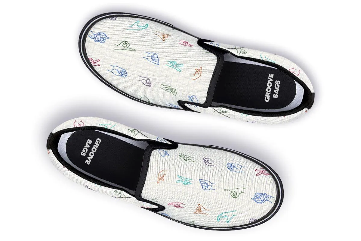 Sign Language Slip-On Shoes