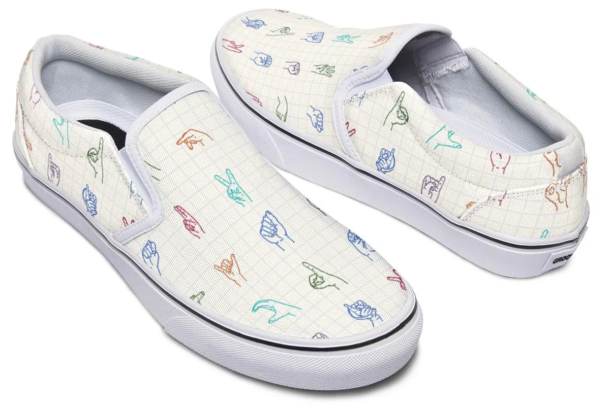 Sign Language Slip-On Shoes