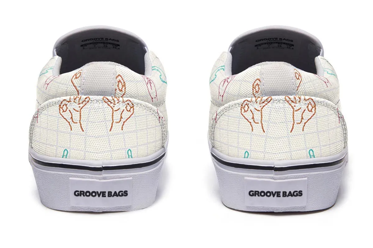 Sign Language Slip-On Shoes