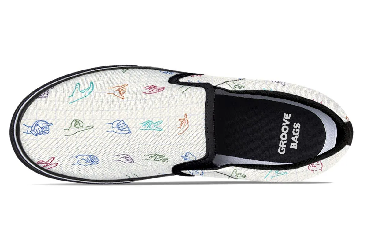 Sign Language Slip-On Shoes